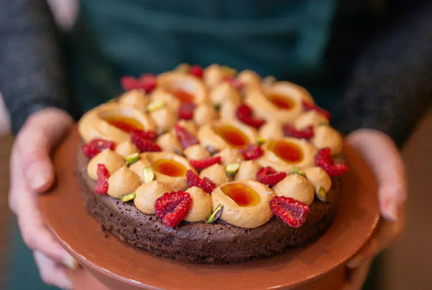 Opskrift chokoladekage med olivenolie og dulce de leche, Lara x Oliviers & Co